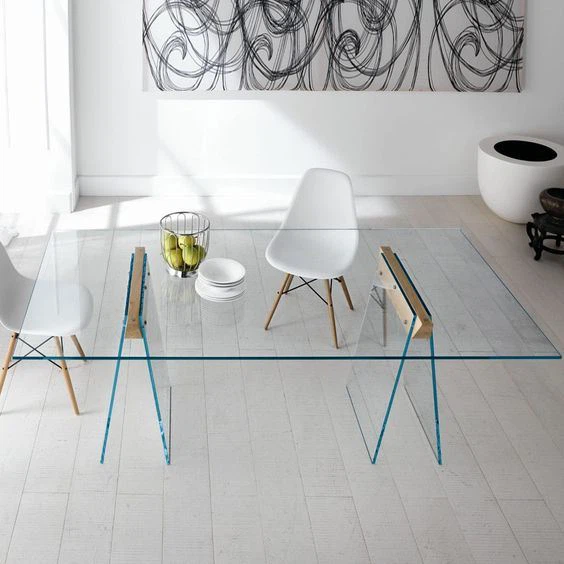 Square glass tables